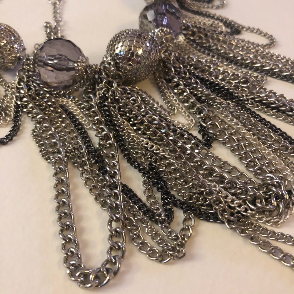 Vintage Silver Toned Statement Necklace - Picture 4 of 6